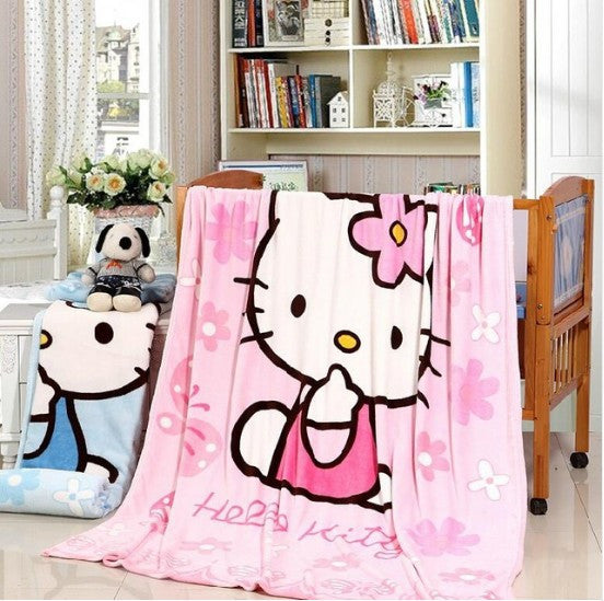 70*100cm Hello Kitty Coral Fleece Bed Blanket